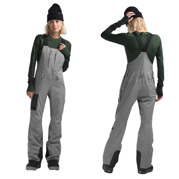 The North Face Freedom Insulated Ski Snow Bibs in TNF Medium Grey Heather